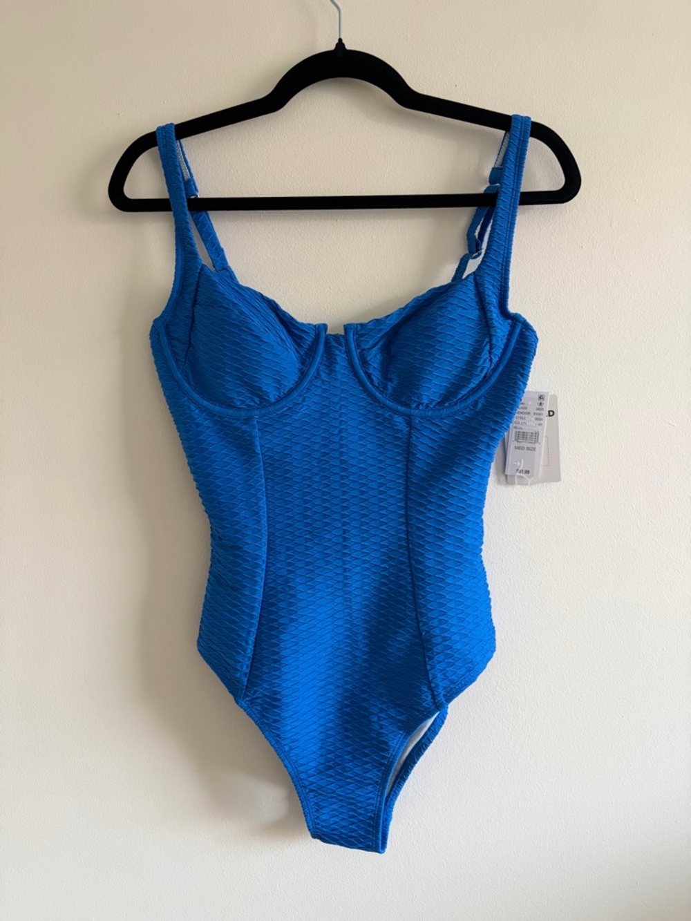 NWT pacsun Electric Blue Textured One-Piece Swimsuit